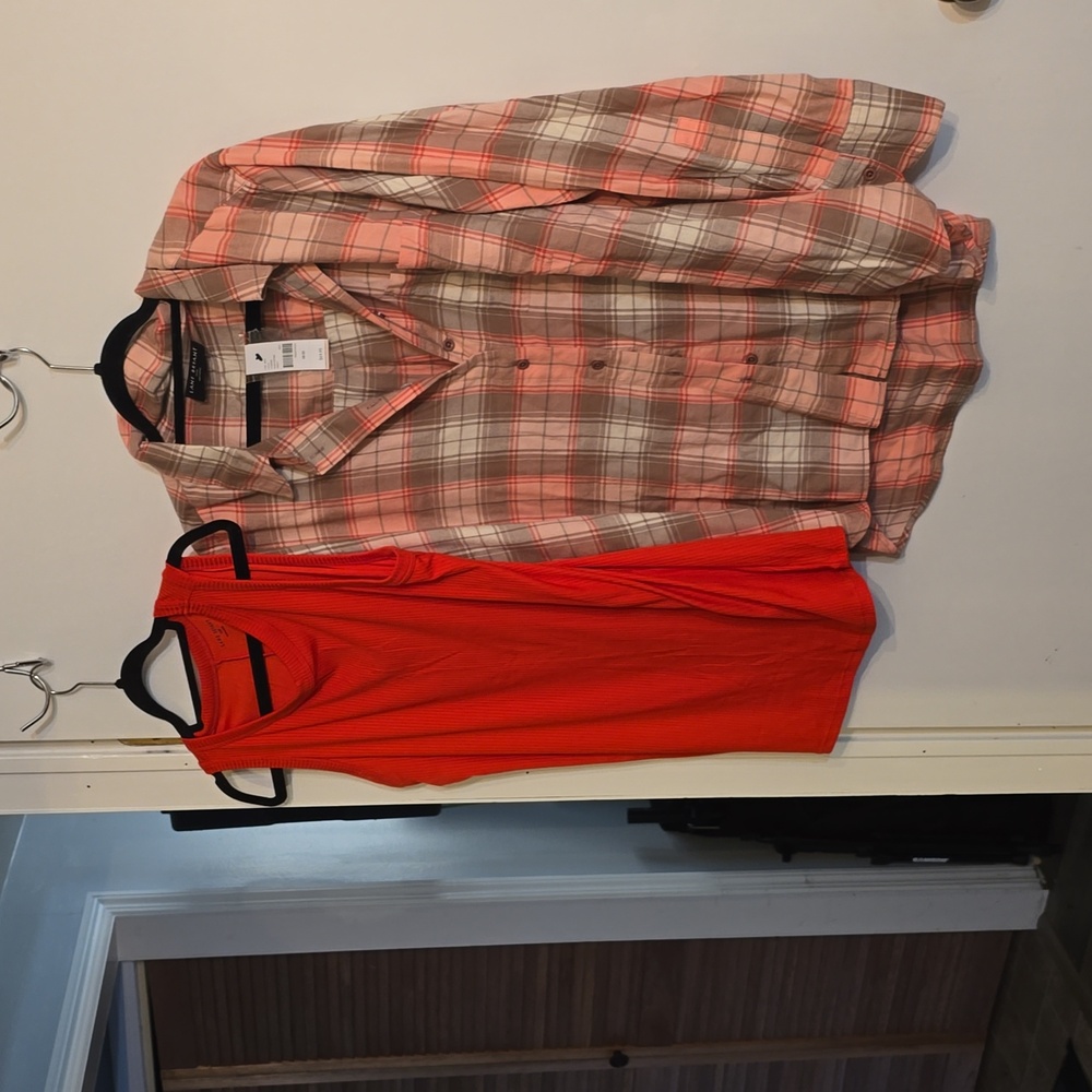 Plaid shirt and tank